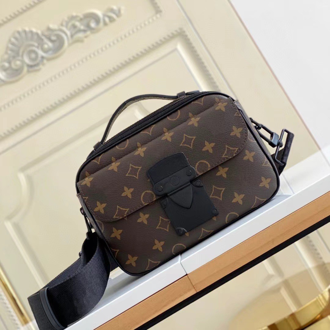 New men's fashion messenger bag, retro shoulder bag, versatile classic monogram print crossbody bag, men's messenger bag