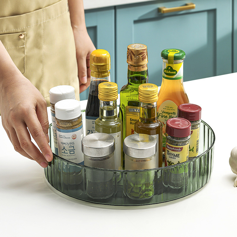 Multifunctional Rotating Kitchen Storage Shelf Makeup Storage Box Countertop Spice Box Spice Container Fruit and Vegetable Storage Plate