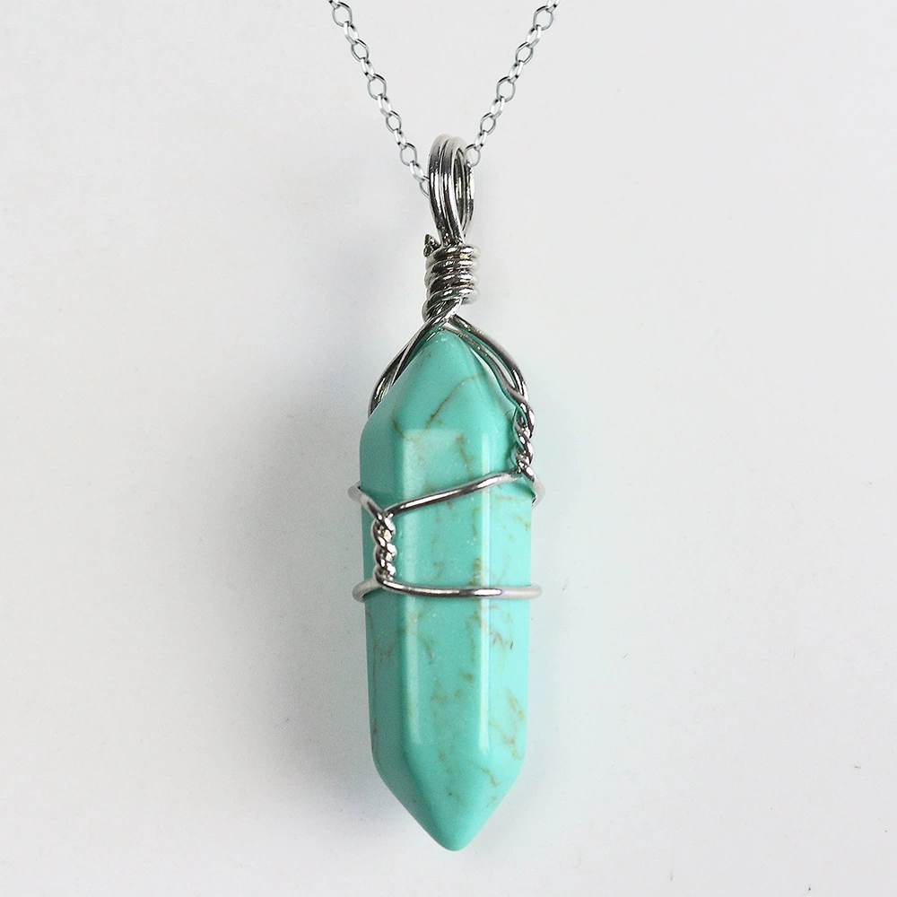 (Cross-border trading), copper hexagonal accessory, crystal pendant, necklace, ebay