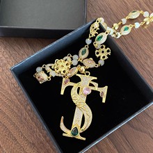 嘻哈艾志恒Asen同款STK项链满钻十字架吊坠铜镶5A锆石潮流个性男