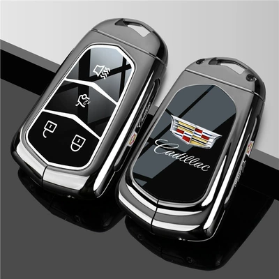 Ct4 Ct5 Ct6 Atsl — Car key bag - vinyl-cadillac-model-a-4-button-key-fob-cover-piano-black-one-key-shell