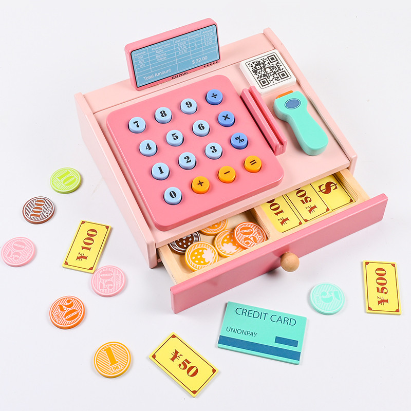 Simulación de caja registradora infantil, supermercado, caja registradora, juguetes para bebés, venta al por mayor multifuncional
