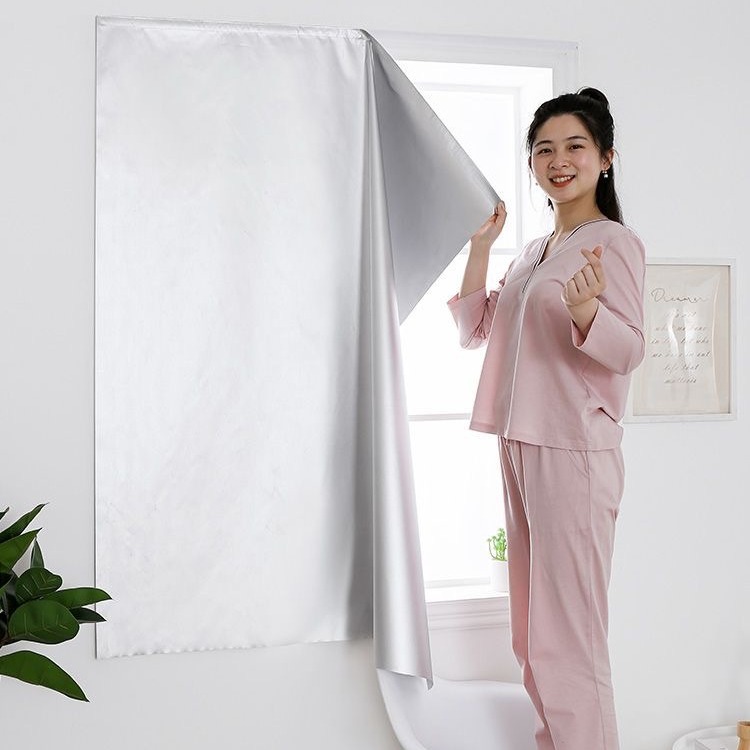 Cortina de sombra cortina sin agujeros autoadhesivo dormitorio casa velcro cortina de sombra dormitorio alquiler cortina simple