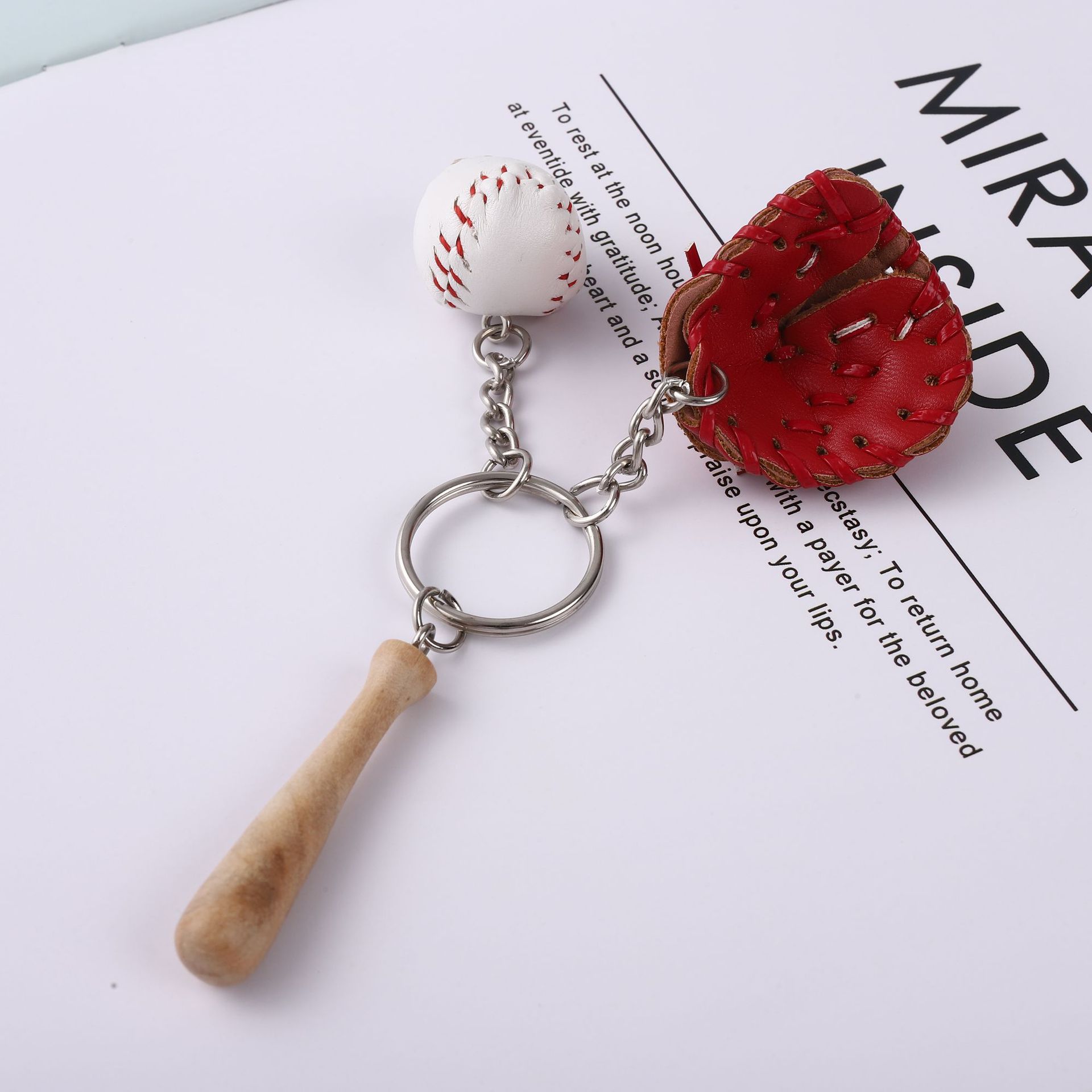 Fashion Baseball Pu Leather Unisex Bag Pendant Keychain display picture 6