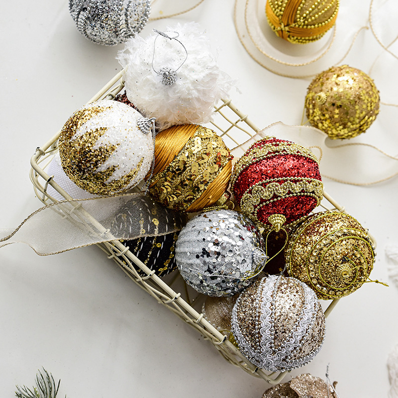 クリスマス装飾品クリスマスボール吊りボール彩色ボールクリスマスツリー吊り飾りカラーボールdiy部品配置|undefined