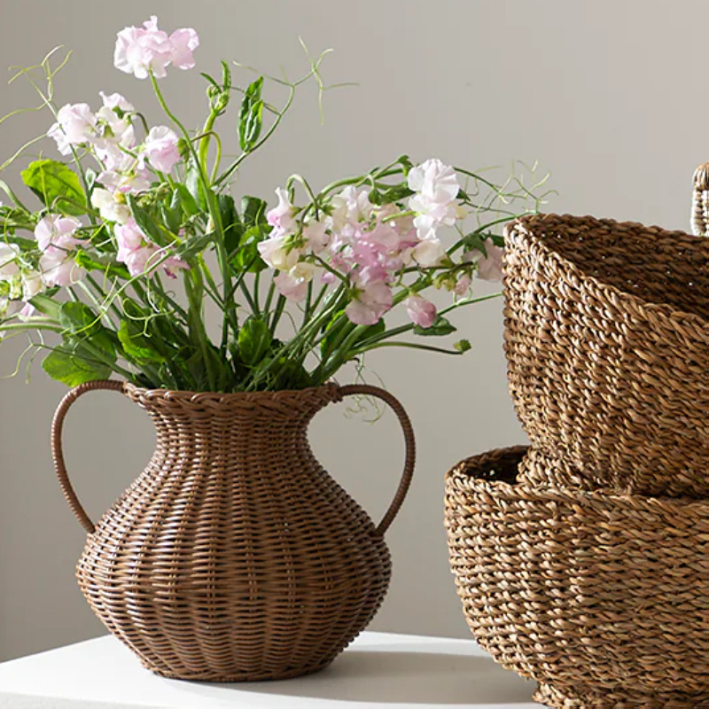 Tejido a mano vasos de tela de caña vasos de tela de tela de caña vasos de tela de tela de