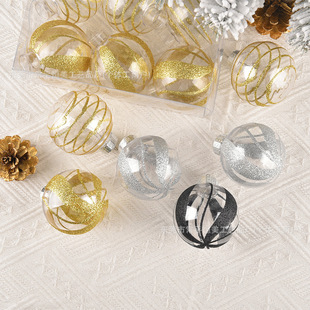 6cm Painted Christmas Ball Pet Transparent Ball Boxed Ball Christmas Tree Pendant Pendant DIY Beautiful Scene Layout