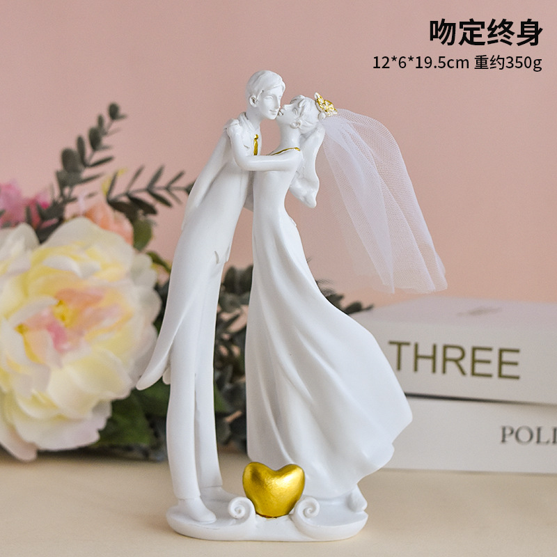 Estilo europeo boda novio novia serie decoración Día de San Valentín mano larga Oficina noche luz regalo de la mano