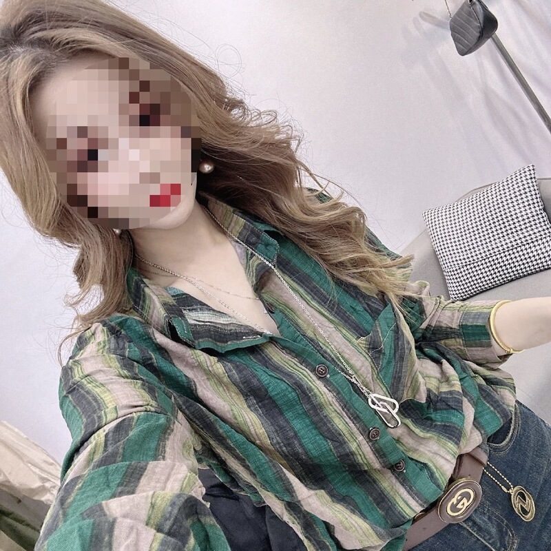 Hong Kong style loose slimming long-sleeve shirt for women, 2026 spring and autumn new model, POLO collar striped outerwear for women Hong Kong style loose slimming long-sleeve shirt for women, 2026 spring and autumn new model, POLO collar striped outerwear for women