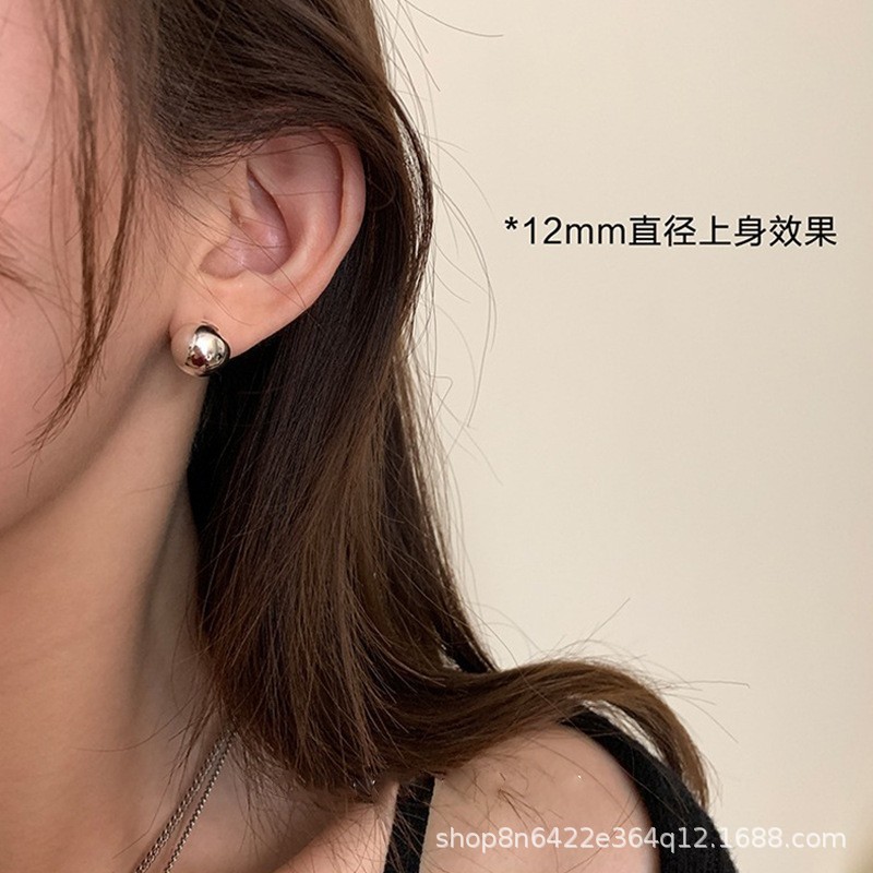 时尚百搭耳环个性小众轻奢高级感耳钉拉丝金属虎眼石秋冬耳饰配饰|undefined