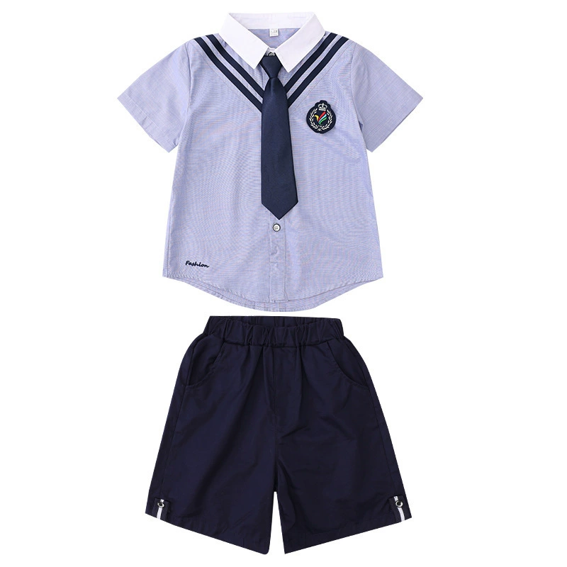 Summer children's uniform for students, set for kindergarten, British style