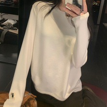 张贝贝ibell270克双面糯米绒打底衫女长袖上衣冬#3940J常规款创意
