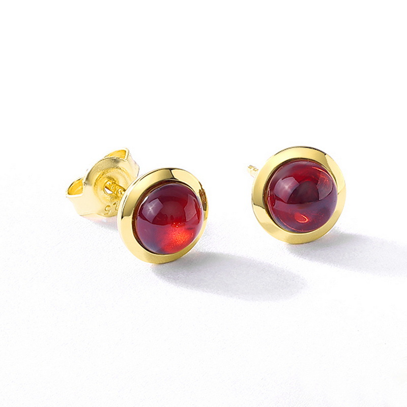 Pendientes de tesoro de color natural de lujo simple y ligero transfronterizo S925 con incrustaciones de plata Pendientes de gemas de caramelo con fideos de huevo multicolores Europa y América