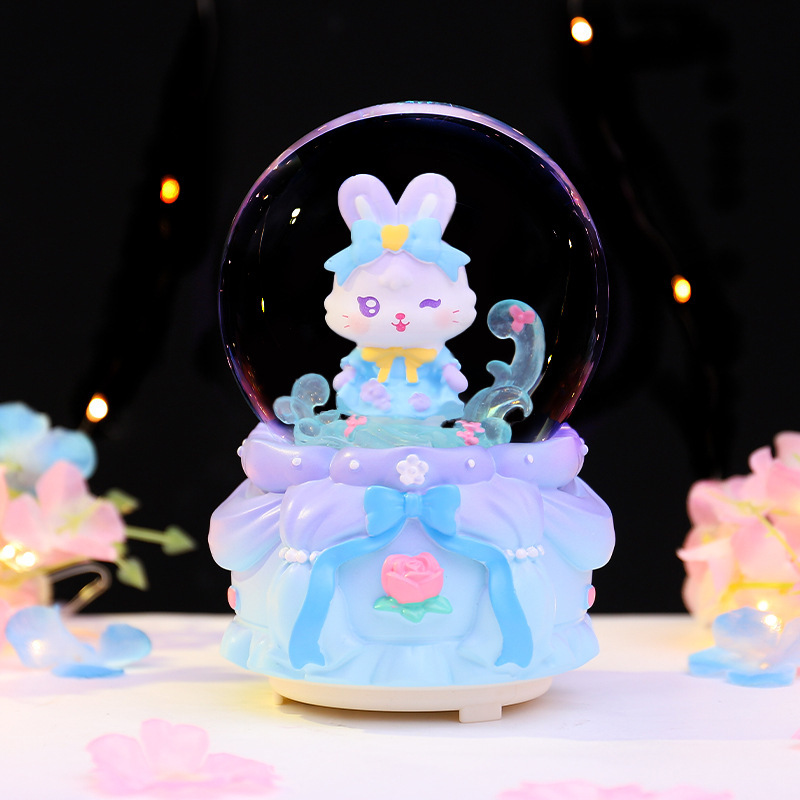 卡通水晶球发光小夜灯星空情书家居桌面摆件儿童生日礼物小礼品|undefined