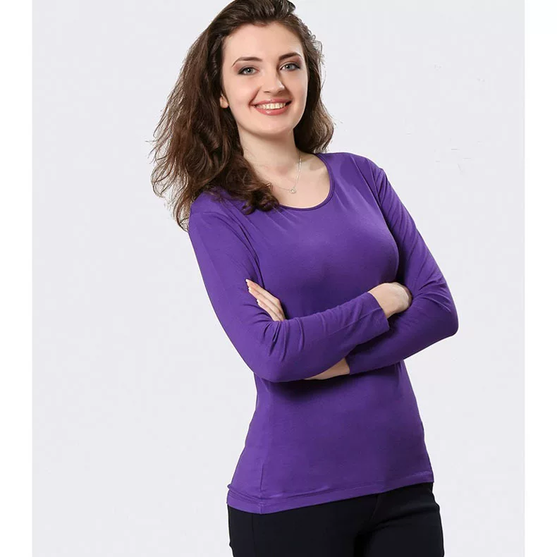Thermal underwear with a round collar, base keep warm comfortable long-sleeve, plus size