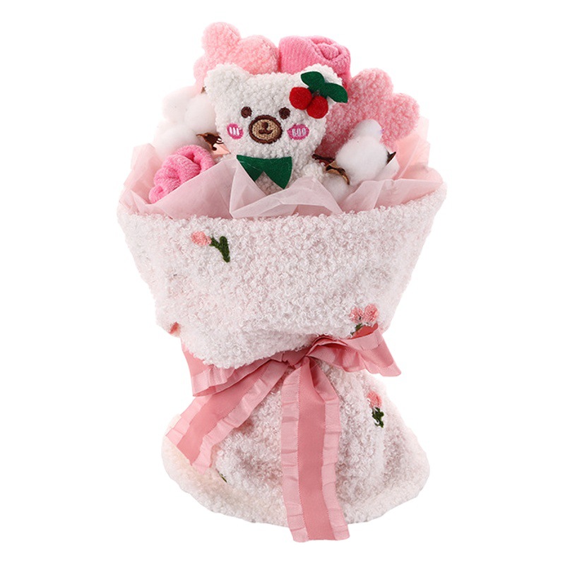 Qixi graduación regalo terminado muñeca ramo regalo de cumpleaños para novia niños regalo del Día de San Valentín