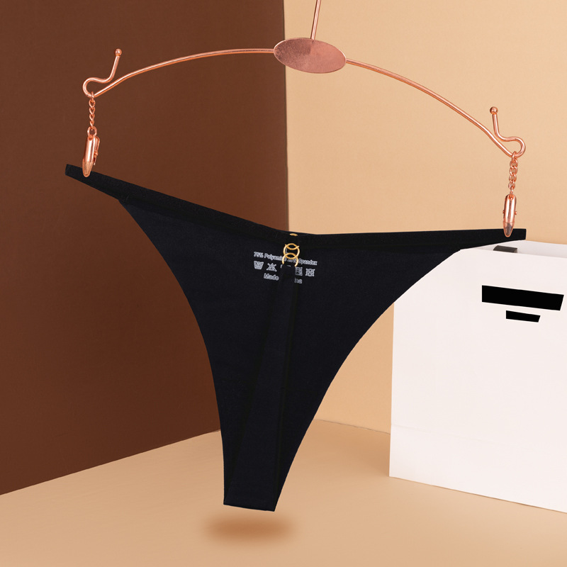 Tangas populares transfronterizas de talla europea, ropa interior sin costuras de seda helada, tanga sexy de tirantes finos para mujer de talla grande, transpirable.