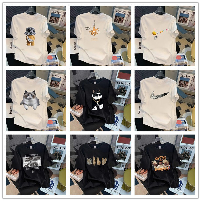 Short-sleeved T-shirt Men's American Style Loose plus size Trendy Brand Fashionable Ins All-match Sports Summer New Cotton T-shirt Top