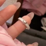 小众爱心磨砂立体指环