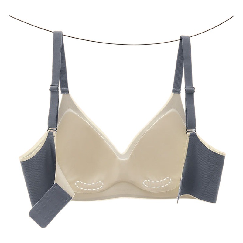 【High Quality】Caidanqi 128 Fixed Cup Seamless Latex Bra for Women, Thin Style, Wireless, Small Chest Enhancement