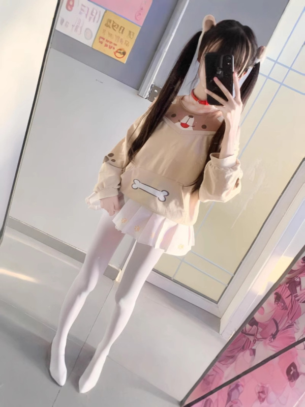 日本のかわいい子犬のプリントの衛衣の春と秋の怠惰でゆったりしています。|undefined