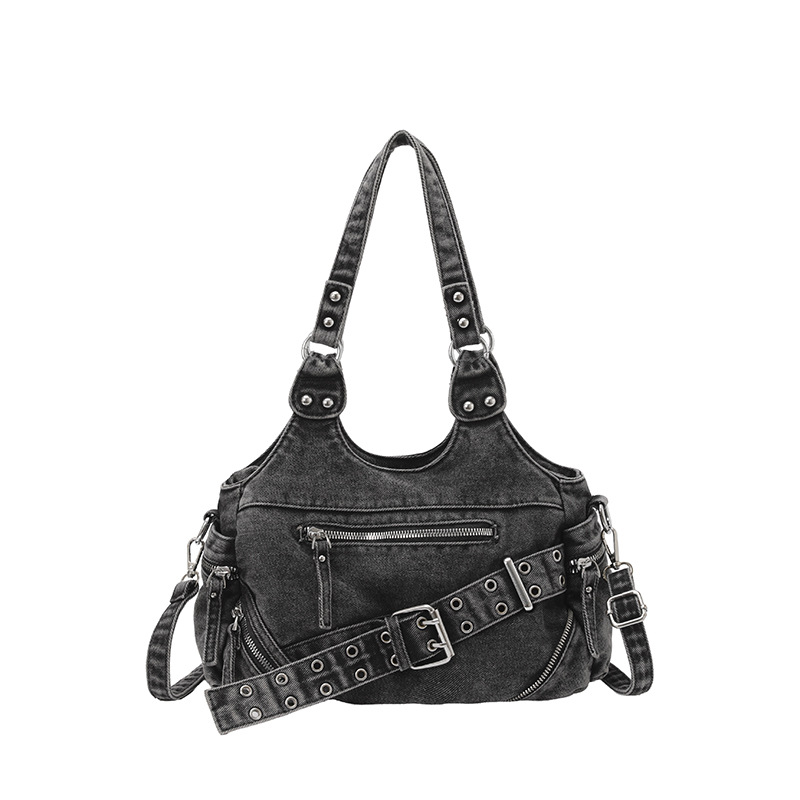 Bolsa de hombro al por mayor transfronteriza 2026 nuevo denim para hacer vieja locomotora estilo retro mochila casual