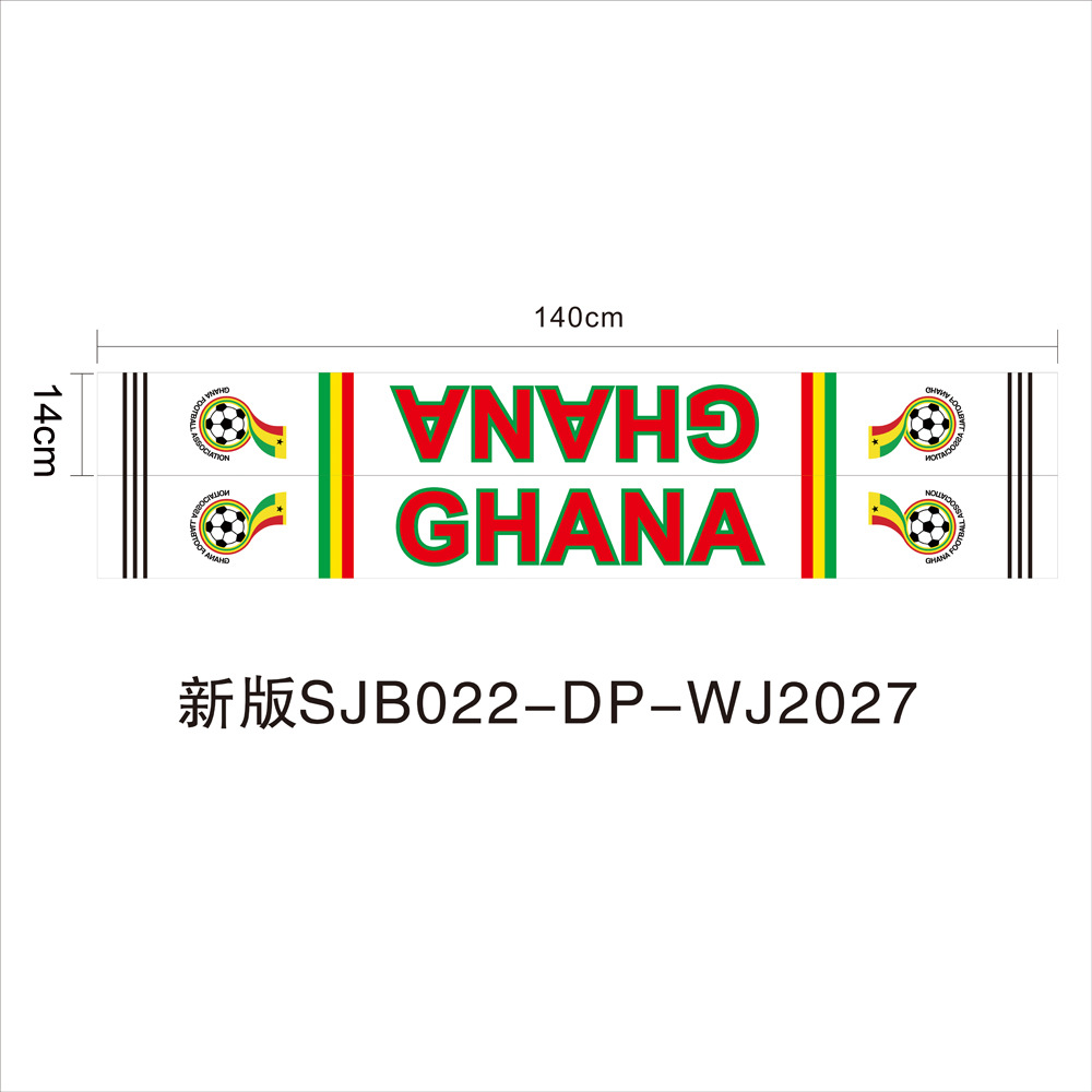 Bufanda de aficionado para la Copa Mundial de Fútbol 2026, para Estados Unidos, Canadá y México, bandera decorativa para animar en el estadio de Brasil, tejida en poliéster.