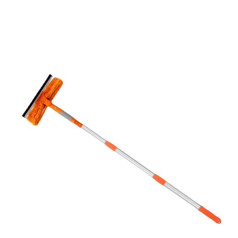 De gran altura del hogar de doble cara de vidrio limpiaparabrisas alargado giratorio varilla telescópica raspado limpiador de vidrio herramientas al por mayor