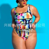 Комбинезон, купальник, высокая талия, европейский стиль, большой размер