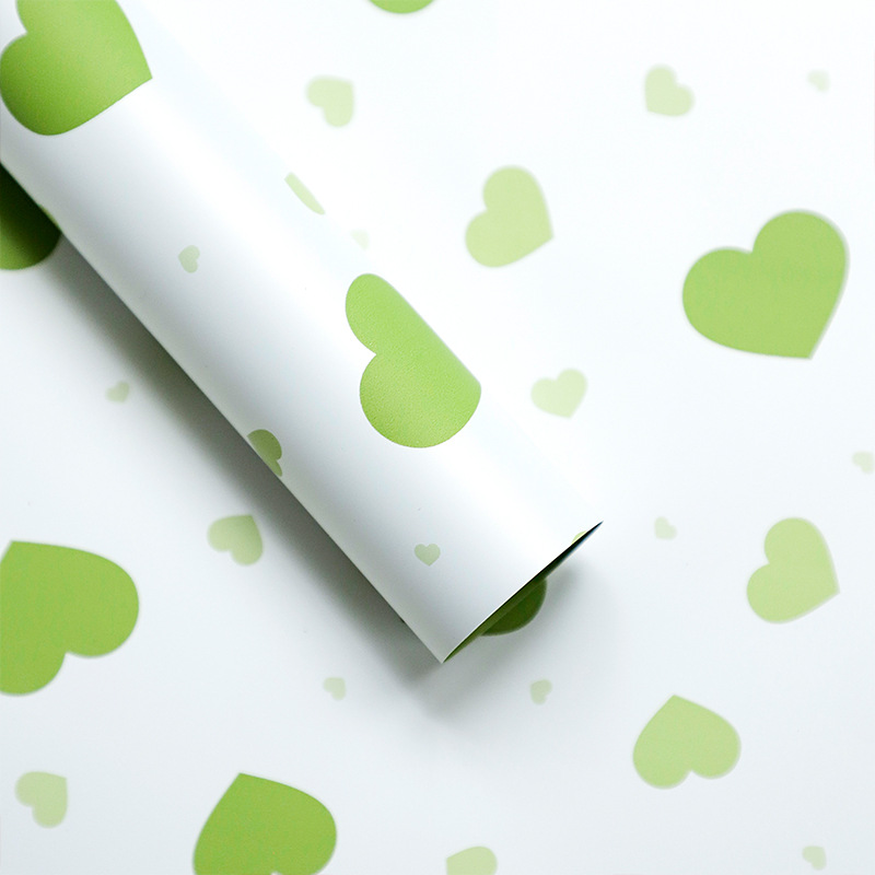 Papel de pluma brillante corazón de papel de embalaje de flores plástico amor colorido papel de envoltura de dopamina florista florística arte