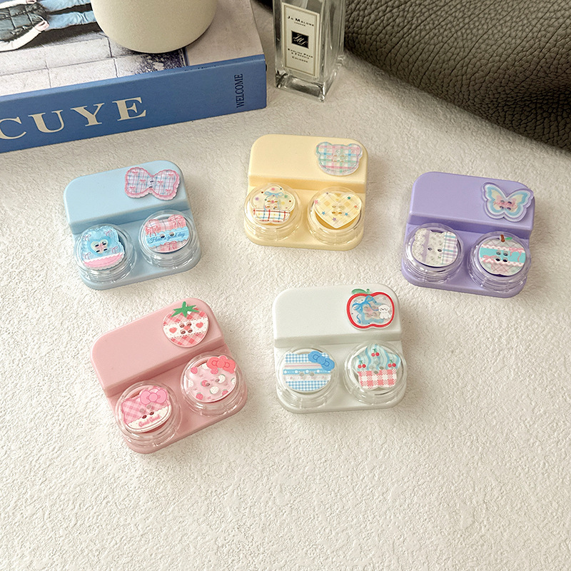 New ins-style contact lens case, compact companion case for students, cute colored lens case with tweezers CT-39 New ins-style contact lens case, compact companion case for students, cute colored lens case with tweezers CT-39