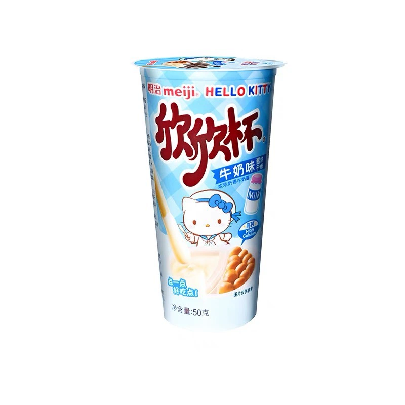 Meiji Meiji Xinxin Cup молоко клубника шоколадная - соус японский окуненный печенье-палочка закуска 50 г