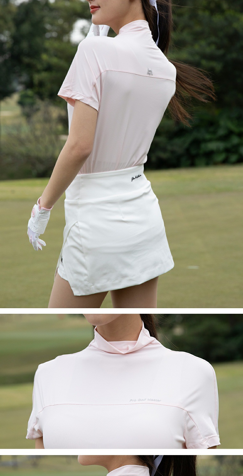 Bộ váy ngắn thể thao nữ áo polo phối quần culottes dệt kim đàn hồi cao — Quần culottes đen [váy hơi xẻ/dệt kim đàn hồi cao/dài chân] QZ114, Áo thể thao màu vàng lông ngỗng [nhẹ và thoáng khí/đàn hồi cao và thoải mái/kết cấu sọc] YF782, Quần culottes trắng [váy hơi xẻ/dệt kim đàn hồi cao/dài chân] QZ114, Quần culottes màu hồng [váy hơi xẻ/dệt kim đàn hồi cao/dài chân] QZ114 chi tiết 11