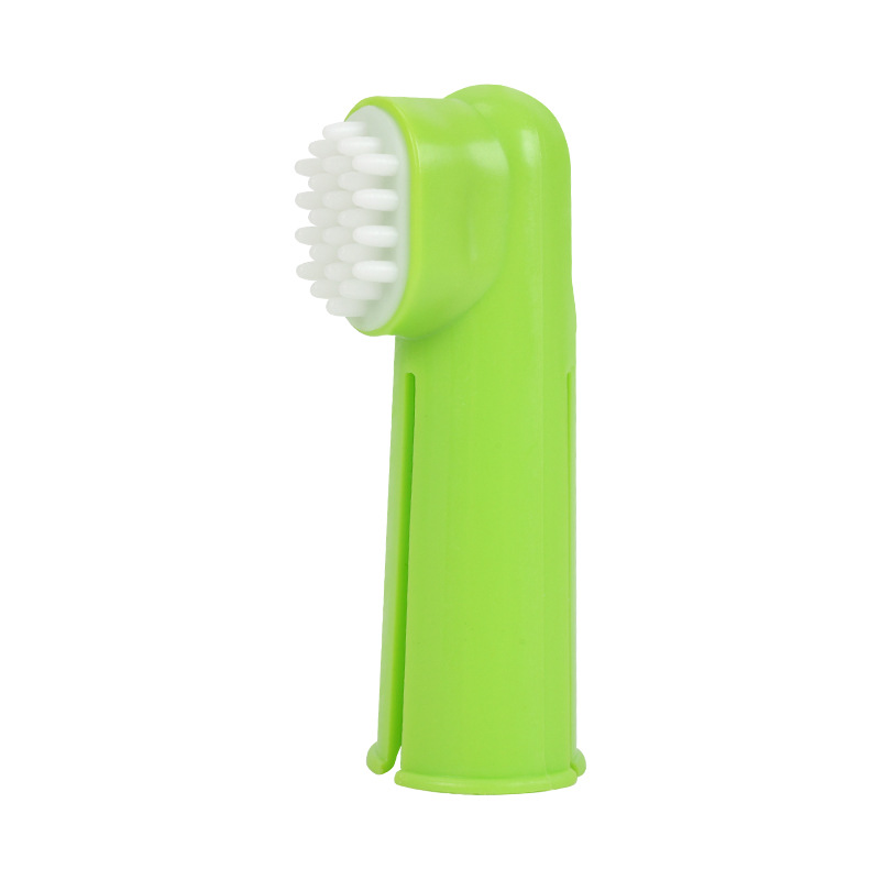 Inventario al por mayor mascotas dientes de limpieza de dedo cepillo de dientes de mango largo perros dientes orales cepillo de dedo cepillo de dientes fuente fábrica