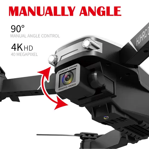 เครื่องบินไร้คนขับใหม่ HJ95 การถ่ายภาพทางอากาศความละเอียดสูงแบบเรียลไทม์ WiFi เฮลิคอปเตอร์สี่แกนแบบพับได้กล้อง 4K แบบคู่กล้อง 1080P ที่ชัดเจนเป็นพิเศษ (มาตรฐานพร้อมแบตเตอรี่ 1 ก้อน)