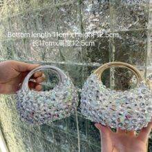 2025新款时尚女士手提包夏季百搭包包外贸亚克力带钻晚宴包手提包