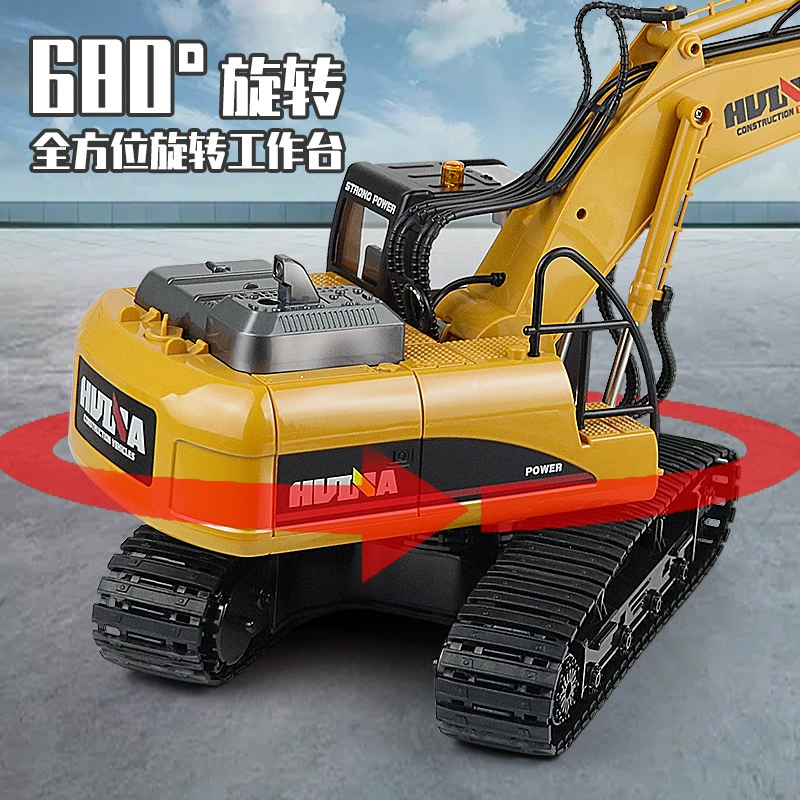 汇纳 Metal excavator, wireless remote control car, realistic toy car, 4G