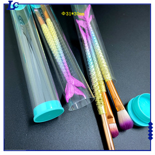 SOURCE Factory wholesale production pc high transparent plastic makeup brush packaging tube makeup tools suit storage tube