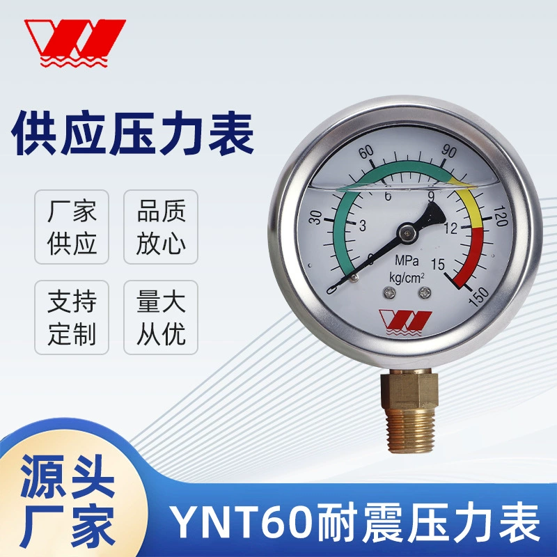 Поставка YNT60 Тайвань интегрированного лентого фланца маслопрочного ударного манометра 1.6 ступенчатого радиального температурного манометра