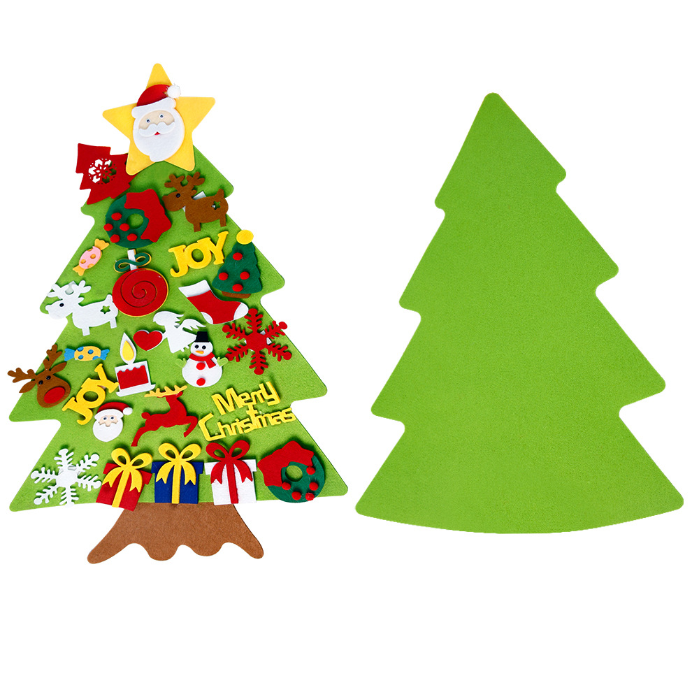 Amazon nuevo fieltro de navidad árbol de navidad tridimensional colgante decoración interior decoración DIY navidad decoración árbol colgante