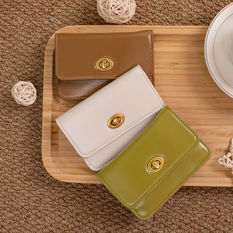 Short women's wallet wholesale Korean version small and simple solid color ins style student multi-card slot coin purse card holder