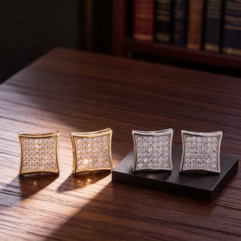 Situ Copper Gold-Plated Geometric Square Earrings 2026 Spring New Minimalist Style Unisex Zircon Earrings Situ Copper Gold-Plated Geometric Square Earrings 2026 Spring New Minimalist Style Unisex Zircon Earrings