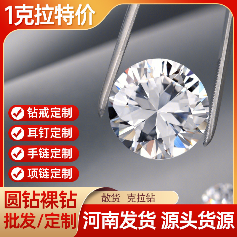 Henan Synthetic Laboratory-Grown Diamonds Hpht Round Loose Diamonds 1 Carat Wholesale Laboratory Diamonds