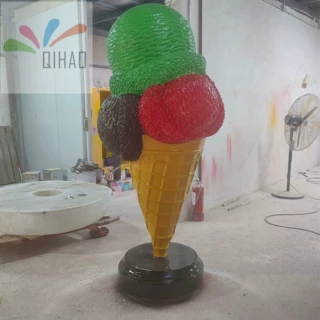 定做大型冰淇淋雕塑摆件玻璃钢甜筒雪糕模型商场店铺美陈装饰