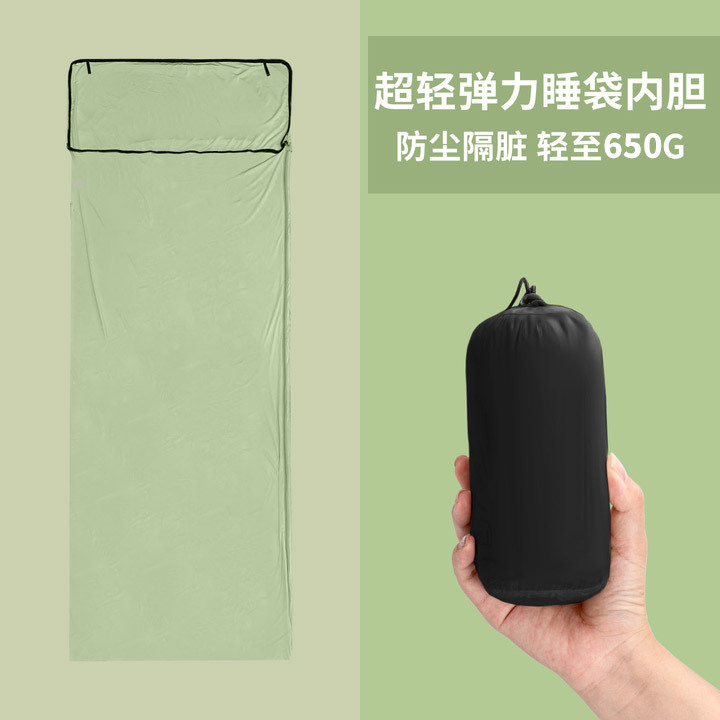 Outdoor sleeping bag liner with fleece lining for camping, travel, adult business trips, hotel use, dirt-resistant, ultra-lightweight, portable sleeping bag