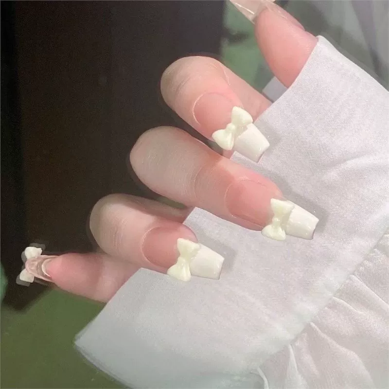 Nail stickers with bow for manicure