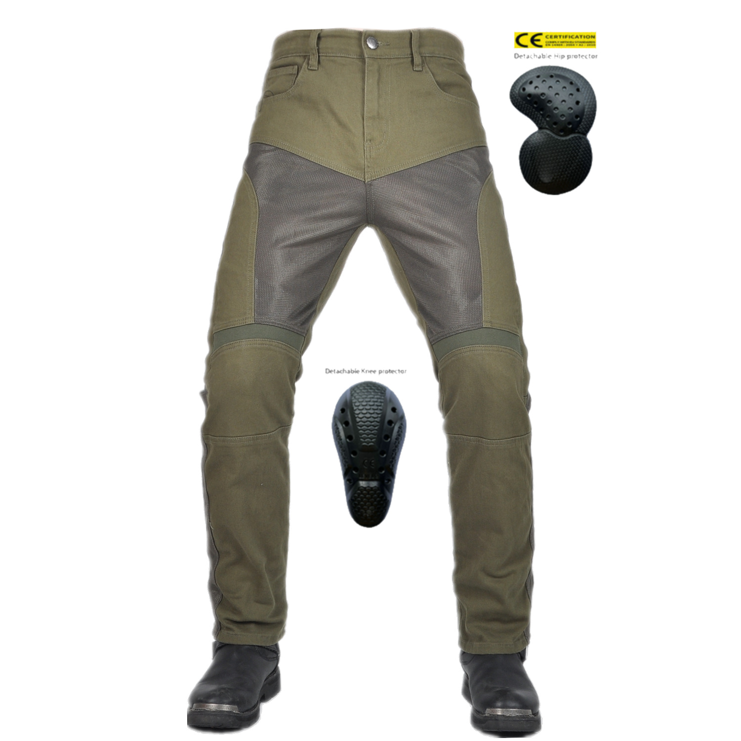 Pantalones vaqueros de la motocicleta de los hombres y de las mujeres de verano casual malla transpirable ciclismo pantalones retro slim fit motocicleta pantalones resistentes a la caída