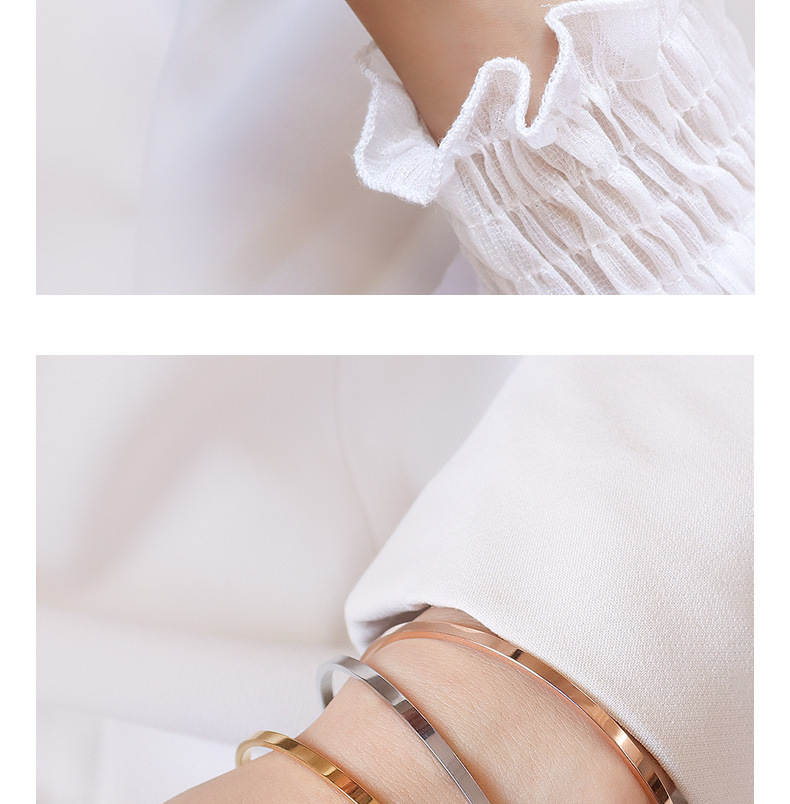 Ornament Simple Titanium Steel Plated 18K Gold Color Protection Ornament Bracelet