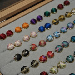 非遗蚕丝宋锦香云纱布艺制作圆形925耳针耳钉成品