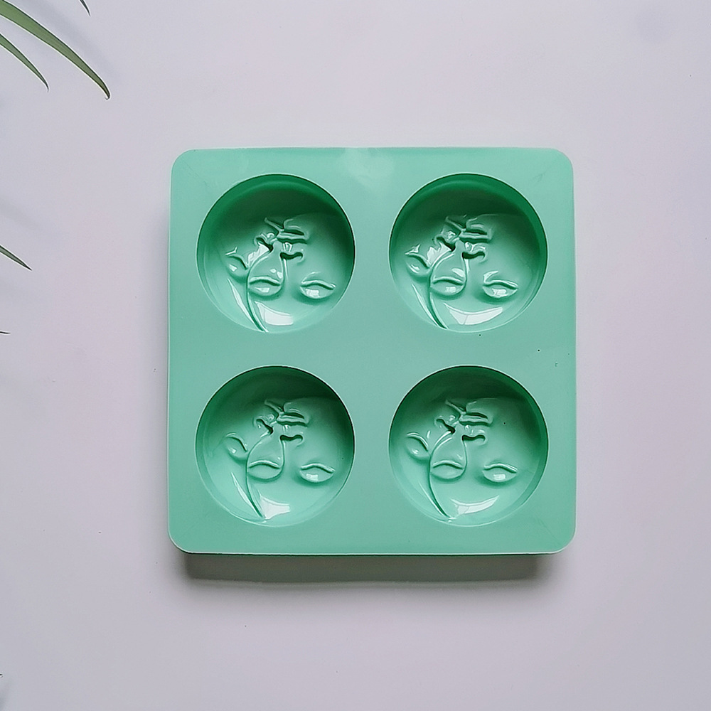 4 Jabón facial de doble cara con 588 galletas molde de silicona pastel helado pudín molde de postre jabón utensilios para hornear